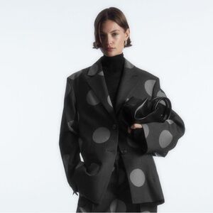 COS Oversized Polka-Dot Wool-Blend Blazer